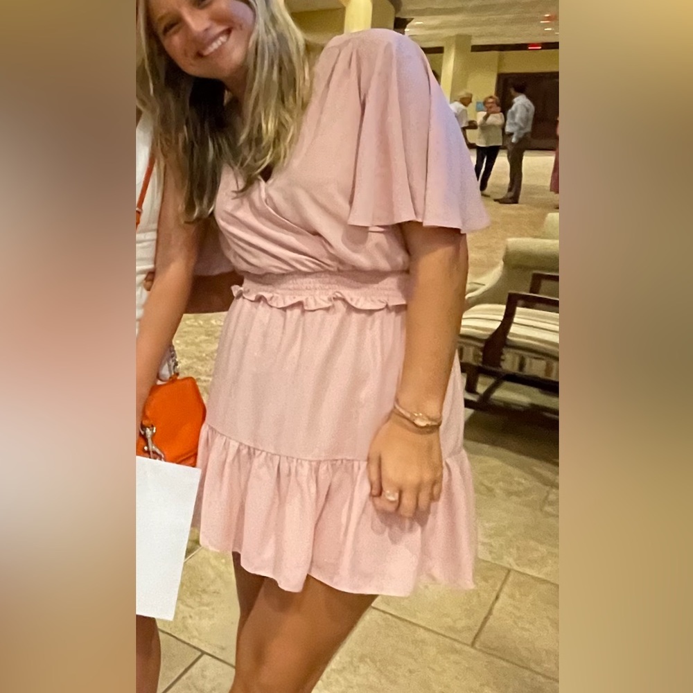 PINK AMANDA UPRICHARD RUFFLE DRESS - Picture 4 of 7